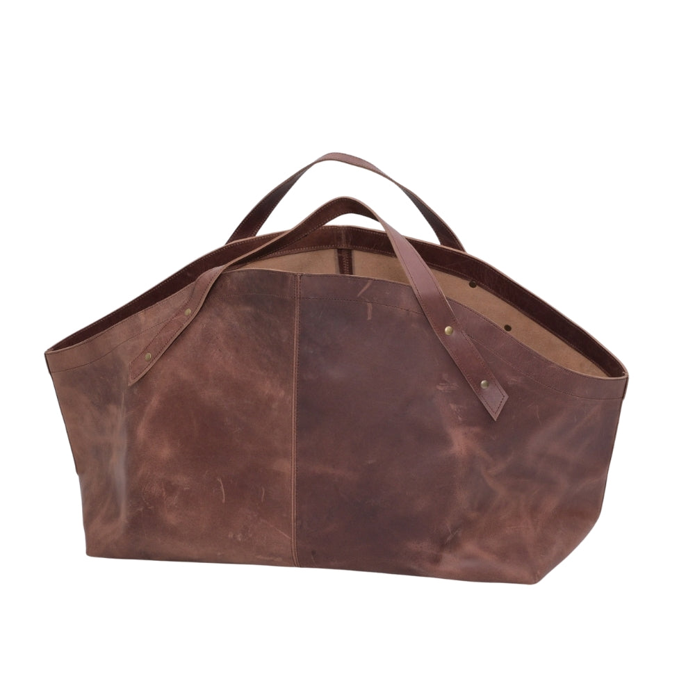 Leather Firewood Log Carrier Tote with Handles – EenaCrafts
